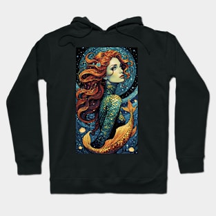 Starry Night Siren: Van Gogh-Inspired Mermaid Hoodie